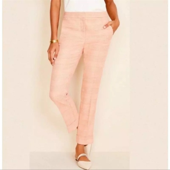 Ann Taylor high waist ankle pants orange plaid size 8 - Picture 4 of 8